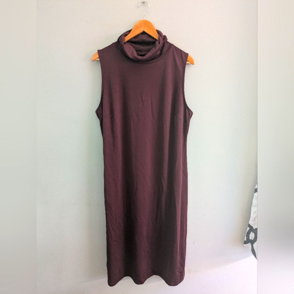 Who What Wear Burgundy Plum Midi Dress Size XL